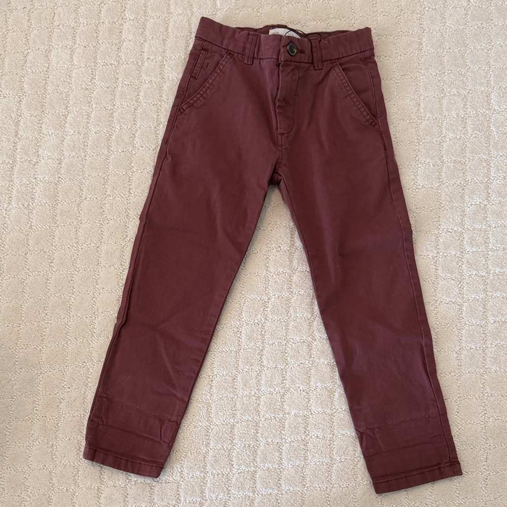 Zara Boys Maroon Casual Pants